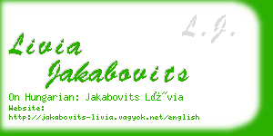livia jakabovits business card